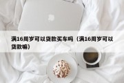 满16周岁可以贷款买车吗（满16周岁可以贷款嘛）